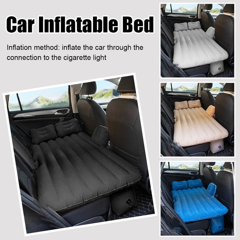 Car Inflatable Bed for Car Travel, Thickened Inflatable Back Seat Car Bed, Protable Foldable Back Seat Air Mattress with Electric Pump and 2 Pillows, Car Bed for Home Car Travel Camping - Image 2